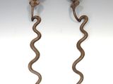 paire d'appliques murales anciennes en forme de serpent