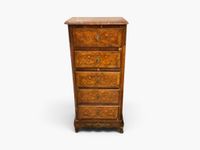 Petit chiffonnier en bois de placage à décor de marqueterie … (photo 3)