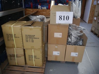 de nombreux cartons empilés sur une palette dans l'entrepôt