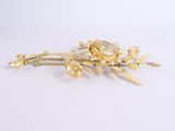 an image of a close up of a gold flower brooch