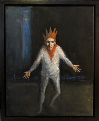 an oil painting of a man with a crown on his head