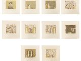un ensemble de neuf photographies encadrées représentant des personnes dans diverses poses