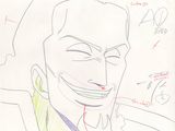 dessin représentant un homme souriant dans une voiture