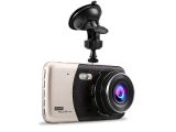 a close up of a camera with a cell phone in front of it
