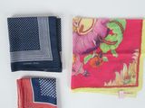 several different types of handkerchiefs laid out on a white surface
