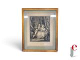 un dessin représentant une femme et un enfant assis sur une chaise
