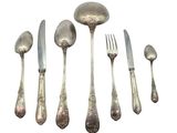 an image of a set of silverware including a fork, spoon and knife