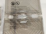a clear plastic case with a label on it