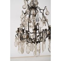 LUSTRE cage à 2 niveaux de lumières en métal patiné et pampi… (photo 3)
