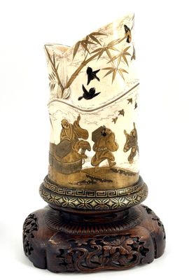 two vases that are sitting on top of each other