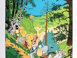an image of a cartoon picture of a man and a woman in the woods