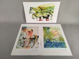 deux tableaux représentant des chevaux et un homme dans une calèche