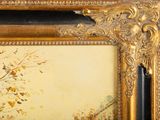 an image of a picture of a painting of a tree in a gold frame