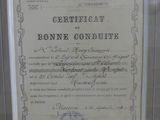 framed photograph of a certificate with a picture of a dog