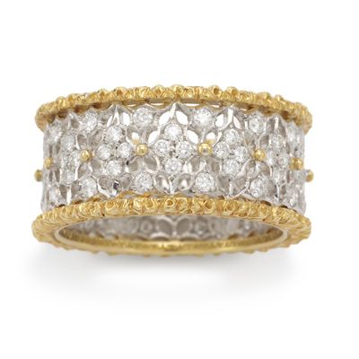 a diamond and gold band ring, by van cleef