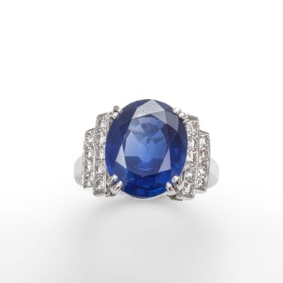 Bague En Or 18 Carats Avec Saphir Central - Poids 0,68g, Occasion, Deux Ors (jaune Et Blanc?)