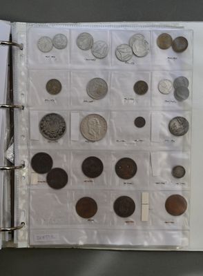 a book with a bunch of coins in it