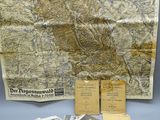 an old map of a city with a lot of old maps