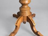 an image of a wooden table with a glass top