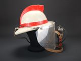 a fireman ' s helmet with a visor on it