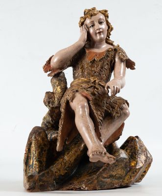 Exceptionnel San Juanito Hispano Flamenco en bois sculpté, p…