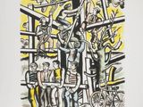 an image of a painting of a group of people standing in front of a building