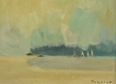 Nestor REYNOSO (1947-2006) Bateaux Huile sur papier Signé en…