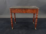 a small table with a marble top and wooden legs