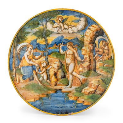 Plat EN Majolique Polychrome, Peintre DE Zenobia, Pesaro, 15…