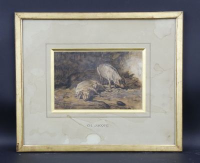 une image représentant une photo d'un tableau représentant un oiseau et un mouton