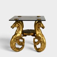 Table basse rectangulaire aux hippocampes en métal et cérami… (photo 2)