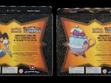 two packs of pokemon trading cards are shown on a black background