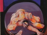 une image représentant un tableau où l'on voit un homme allongé dans un cercle