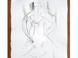 l'image d'un dessin représentant une femme en robe blanche