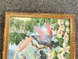 a picture of a painting of birds in a tree