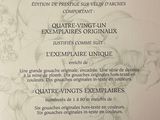 a menu with a drawing of a woman on it