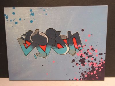 a picture of a painting of graffiti on the wall