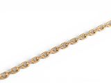 gold plated chain with oval links on a white background