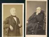 deux vieilles photos en noir et blanc représentant un homme et une femme