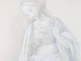 drawing of a woman holding a baby in her arms