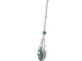 a close up of a steam mop on a white surface