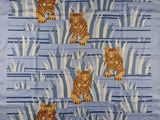 a blue and orange tiger print on a blue background