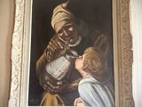 un tableau représentant un homme et une femme buvant dans des tasses