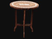 Petite table d appoint ovale a décor d incrustation (os) rep… (photo 3)
