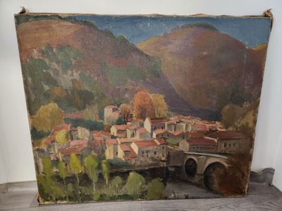 LEVY Georges (1899-1969), attribué à, Village du Lot entouré…