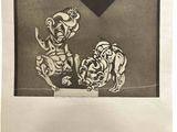 une image représentant un dessin en noir et blanc d'un chat et d'un chien