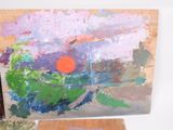 a picture of a painting being displayed on a easel