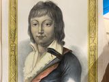 a drawing of a young man with a sword in his hand
