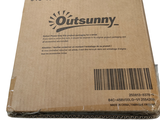 une boîte en carton sur laquelle est collé un autocollant portant l'inscription « outsunny »