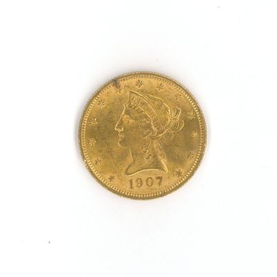 l'image d'une pièce d'or sur laquelle figure une tête de femme